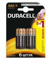 DURACELL LR03-6BL BASIC (6/60/33840) (6 шт. в уп-ке)