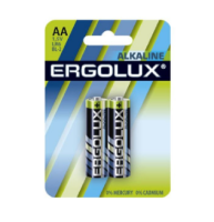 Ergolux  LR6 Alkaline BL-2 (LR6 BL-2, батарейка,1.5В)  (2 шт. в уп-ке)