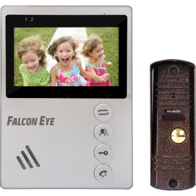 Falcon Eye KIT- Vista Комплект. Видеодомофон: дисплей 4" TFT;  механические кнопки; подключение до 2-х вызывных панелей; OSD меню; питание AC 220В (встроенный БП) фото в интернет-магазине Business Service Group